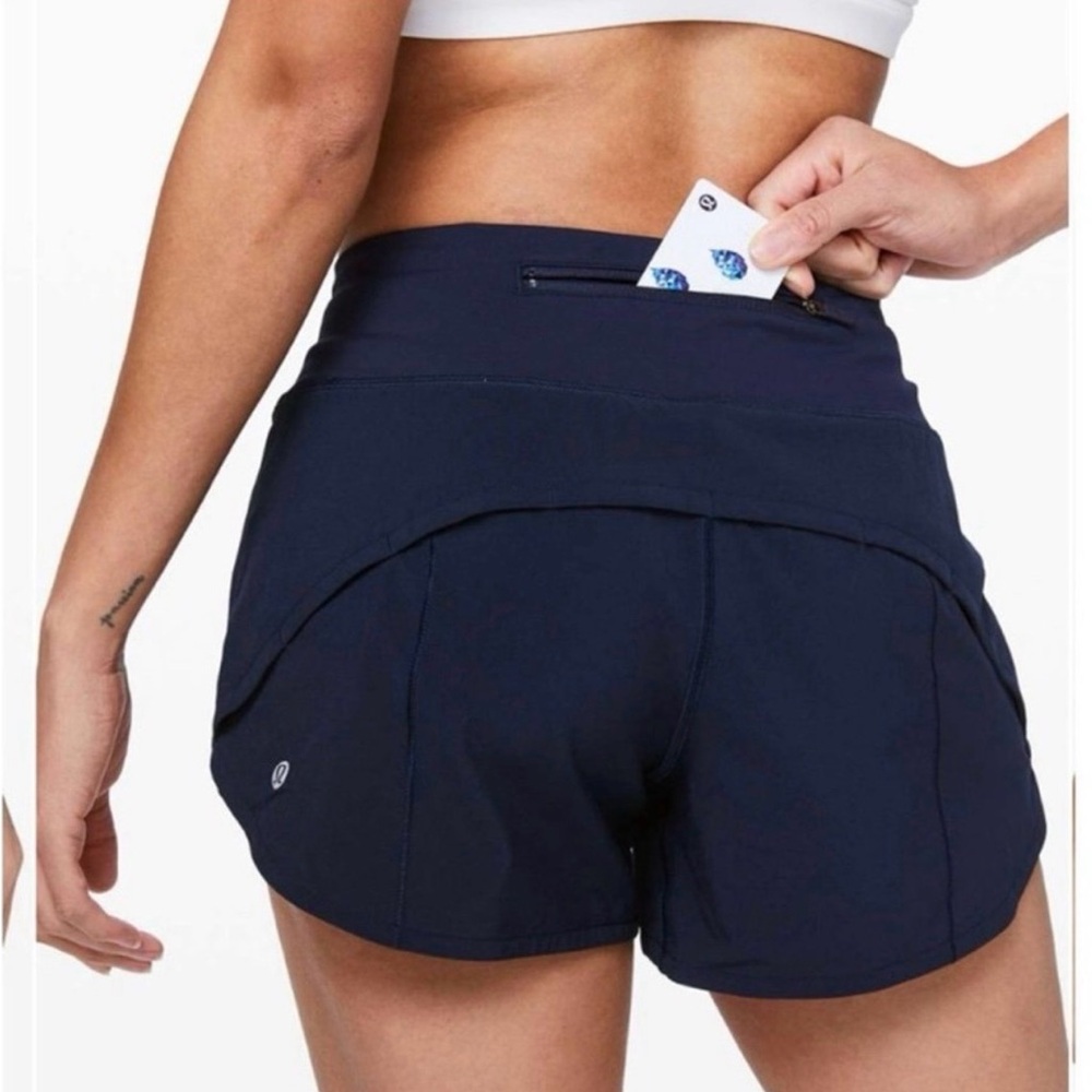 Lululemon Speed Up Navy Shorts Size 10 - Picture 5 of 5